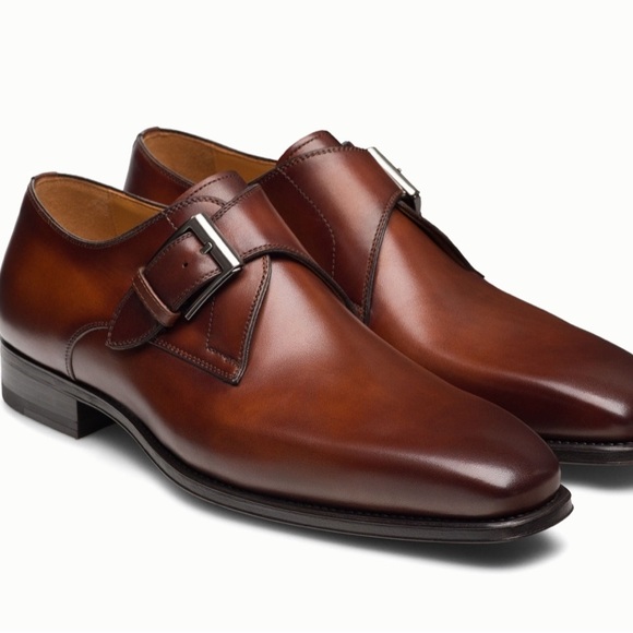 Magnanni Rich Brown Leather Oxfords - Picture 1 of 4